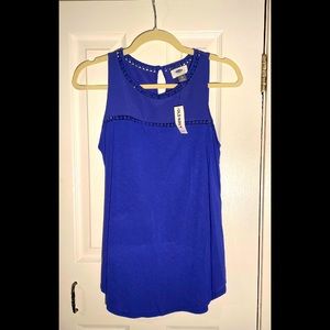 shell tunic button back - blue